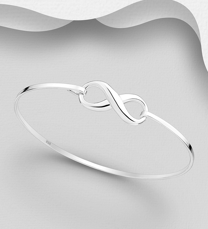 Wholesale 925 Sterling Silver Infinity Bangle - SKU #706-14050