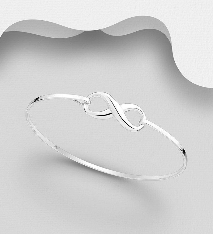 Wholesale 925 Sterling Silver Infinity Bangle - SKU #706-14050