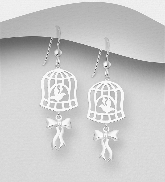 Wholesale 925 Sterling Silver Bird Hook Earrings - SKU #1063-629