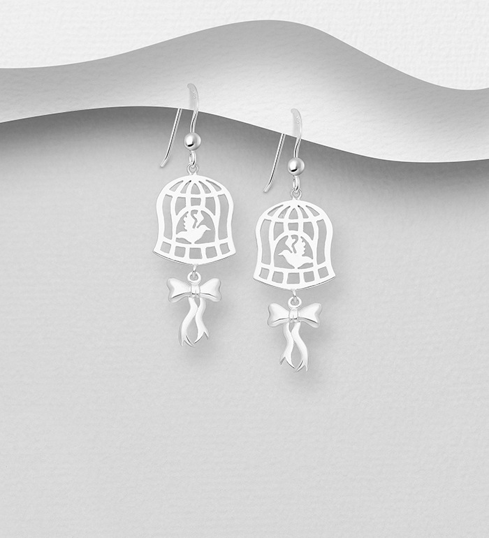 Wholesale 925 Sterling Silver Bird Hook Earrings - SKU #1063-629