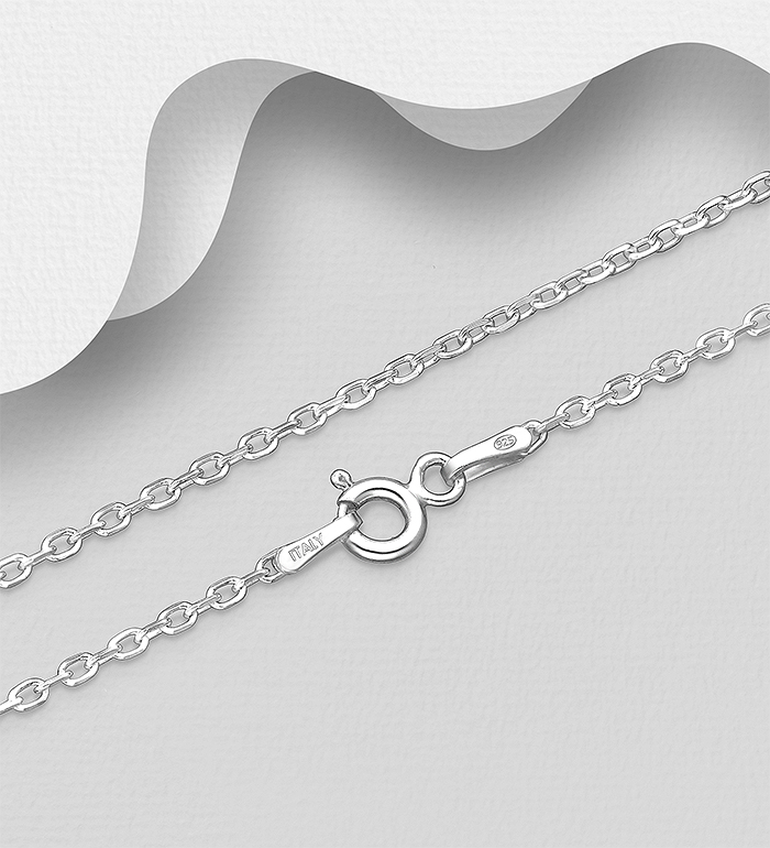 Italian Delight - Wholesale 925 Sterling Silver Cable Chain, 1.5 mm Wide, Made in Italy. - SKU #706-14295