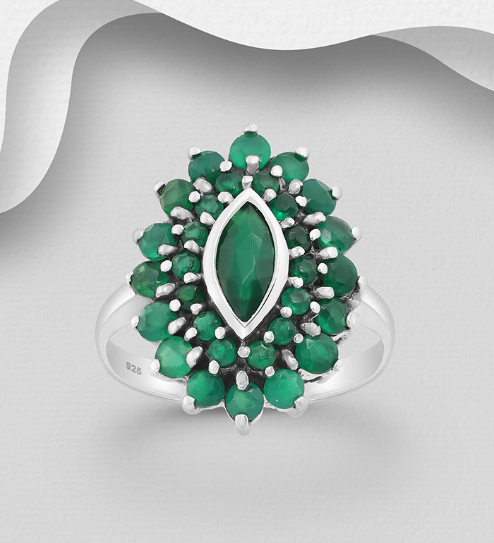 Wholesale 925 Sterling Silver Ring, Decorated with Various Gemstones - SKU #883-2889