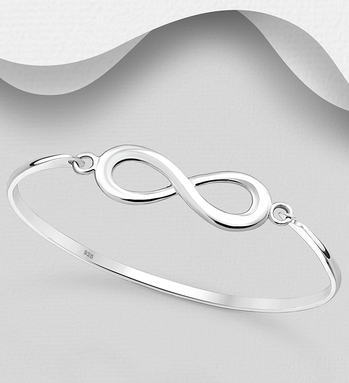Wholesale 925 Sterling Silver Infinity Bangle - SKU #706-15153