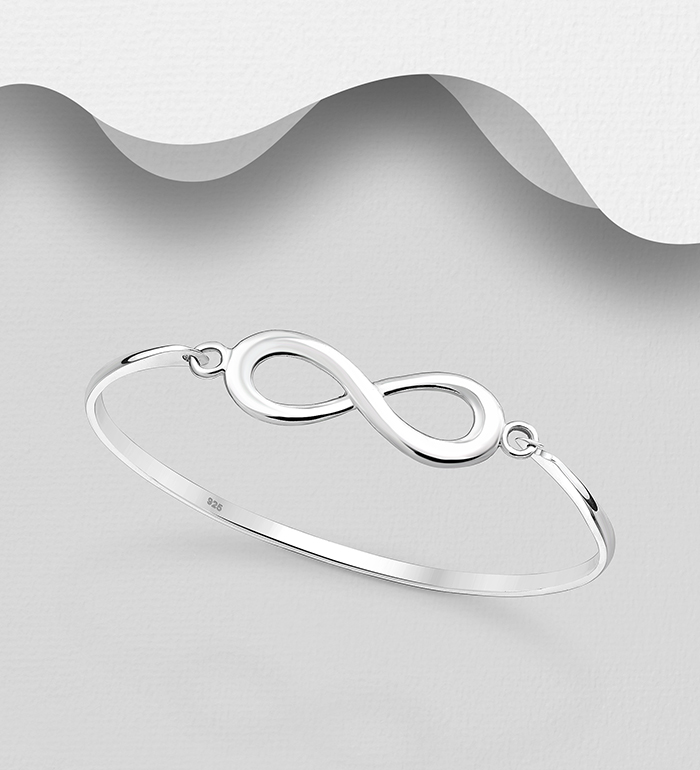 Wholesale 925 Sterling Silver Infinity Bangle - SKU #706-15153
