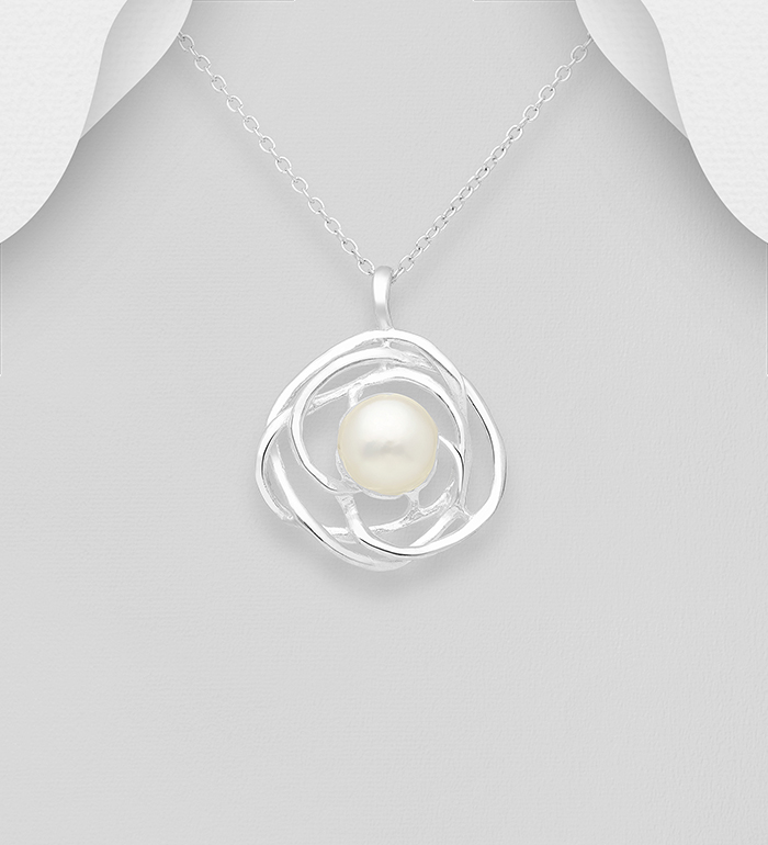 Wholesale 925 Sterling Silver Pendant Decorated With Fresh Water Pearl - SKU #382-2745