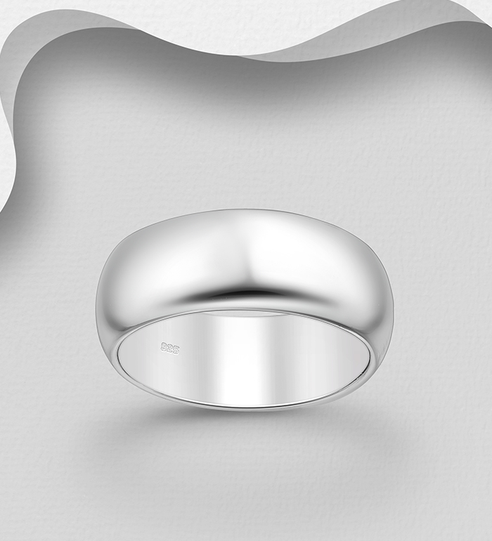 Wholesale 925 Sterling Silver Band Ring, 7 mm Wide - SKU #11-11