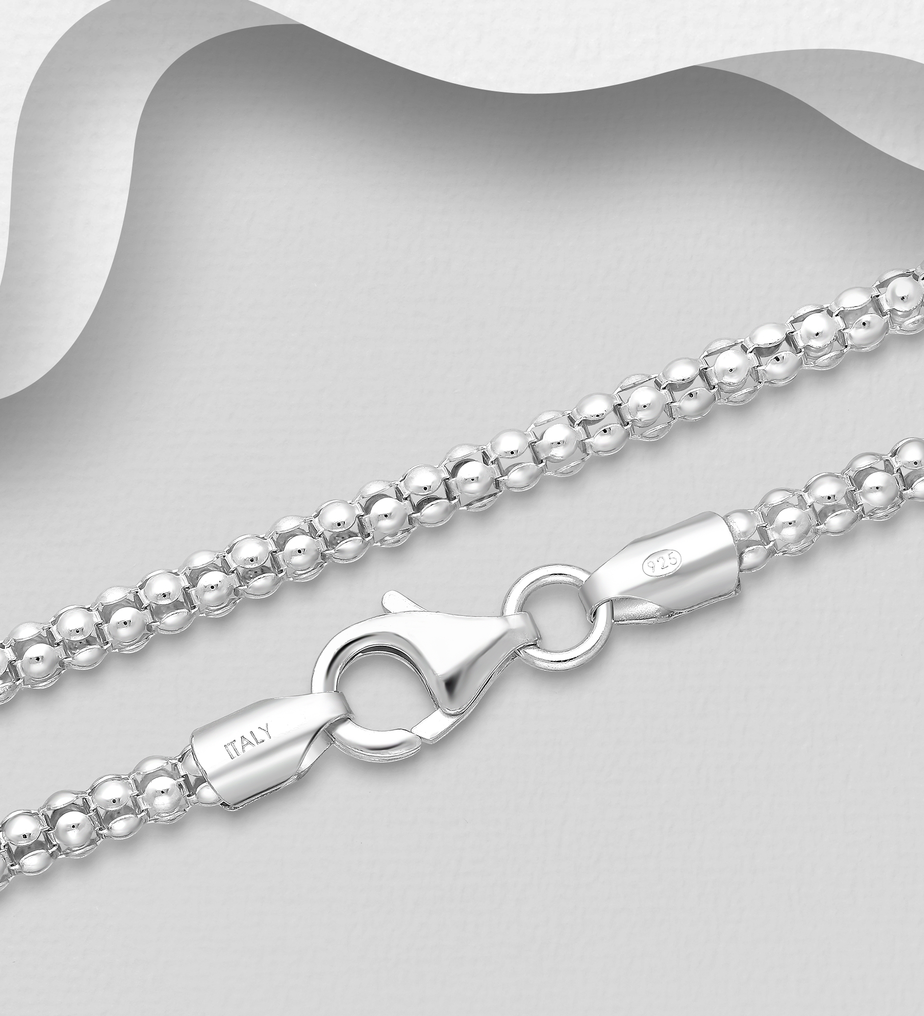 Italian Delight - Wholesale 925 Sterling Silver Chain, 2.8 mm Wide, Made in Italy. - SKU #706-12318A