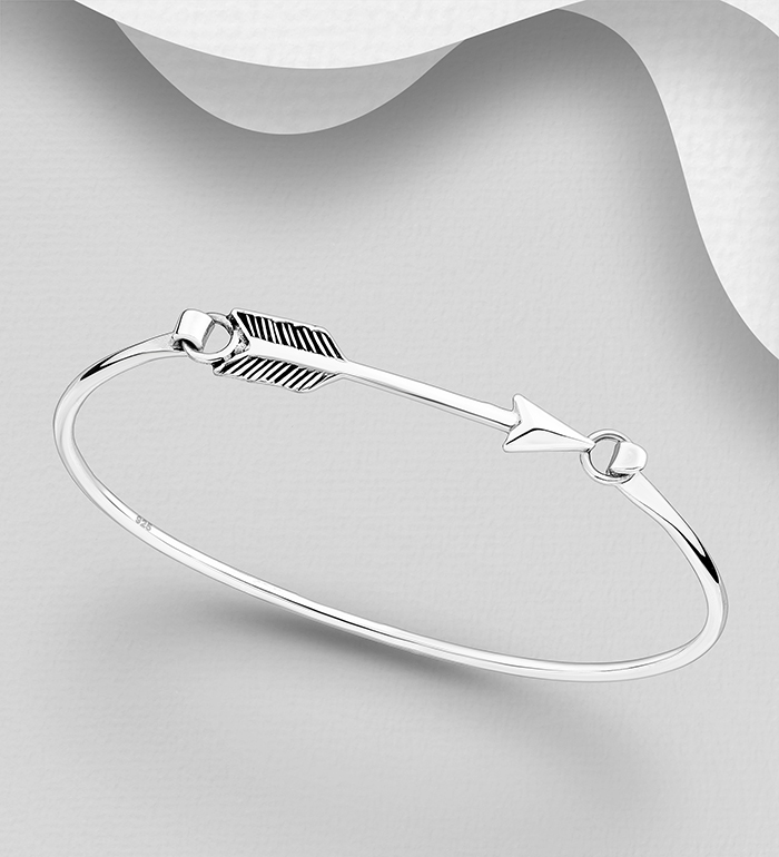 Wholesale 925 Sterling Silver Arrow Bangle - SKU #706-16362