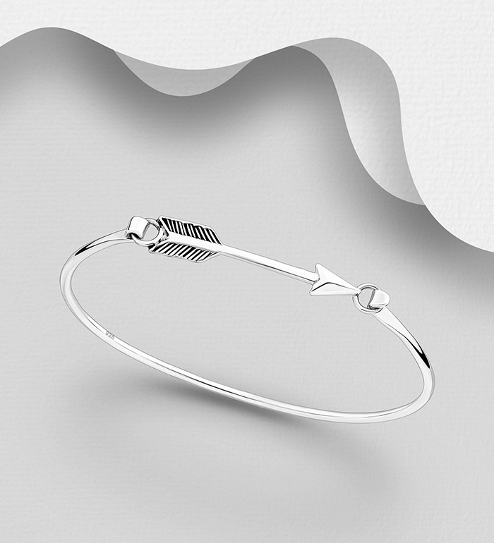 Wholesale 925 Sterling Silver Arrow Bangle - SKU #706-16362