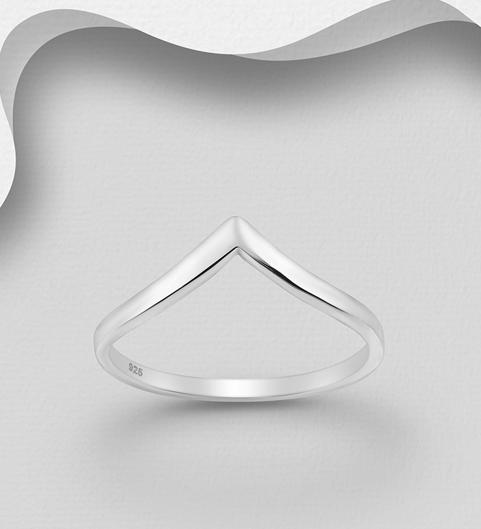Wholesale 925 Sterling Silver Chevron Ring - SKU #706-16409