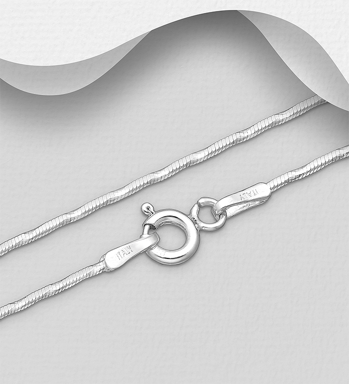 Italian Delight Wholesale 925 Sterling Silver Snake (Round) Chain, mm Wide, Made in