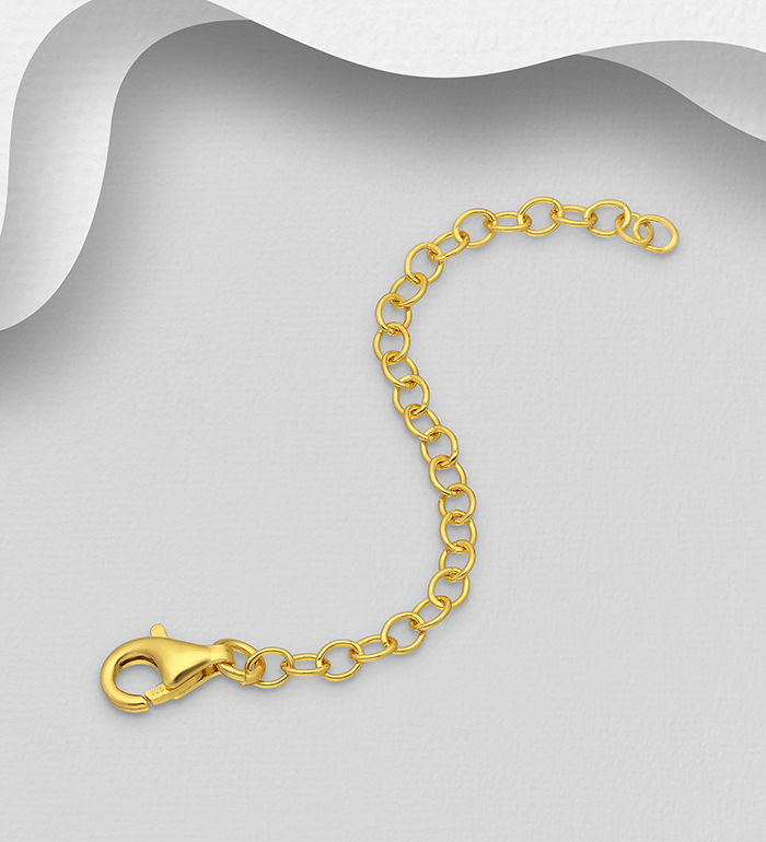 Wholesale 925 Sterling Silver Findings, Plated with 1 Micron 18K Yellow Gold, 6 mm Wide. - SKU #1535-165