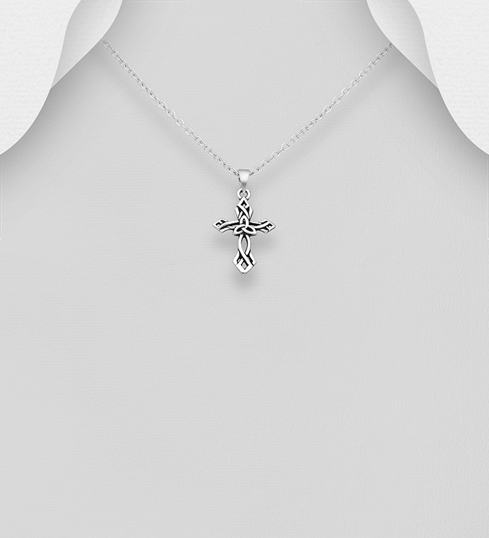 Wholesale 925 Sterling Silver Celtic and Cross Pendant - SKU #767-553