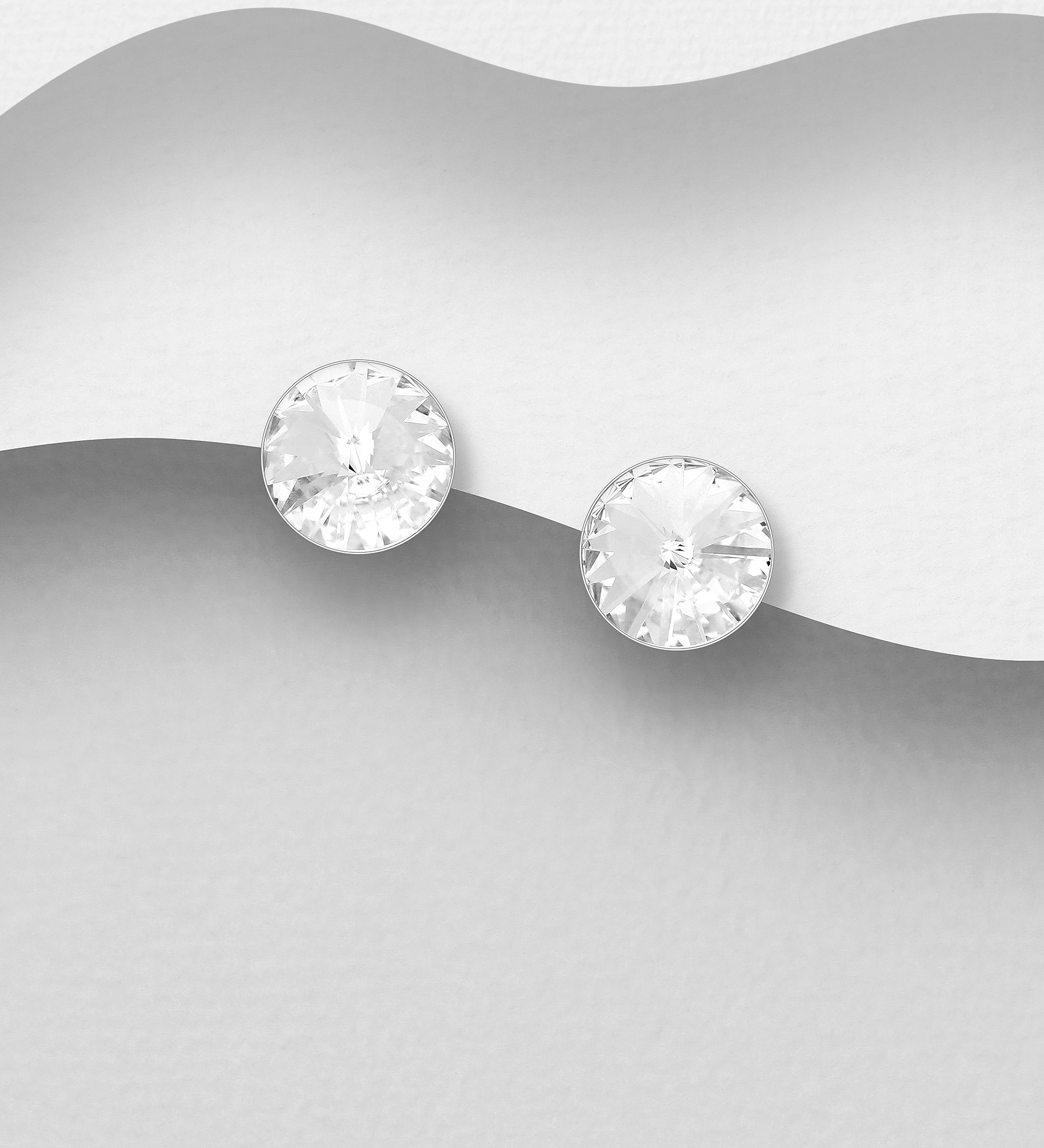 Sparkle by 7K - Wholesale 925 Sterling Silver Push-Back Earrings Decorated with Various Fine Austrian Crystals - SKU #1581-1