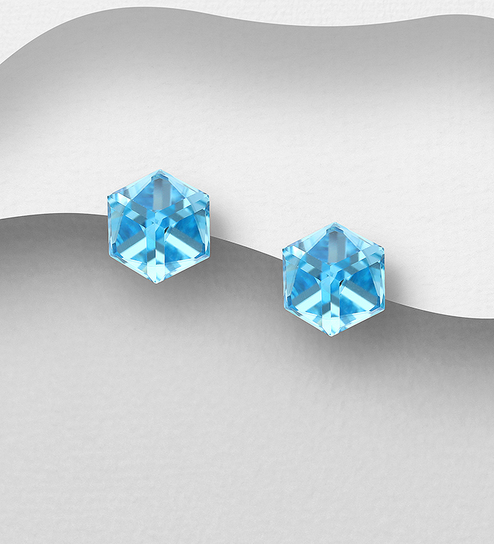 Sparkle by 7K - Wholesale 925 Sterling Silver Push-Back Earrings Decorated with Fine Austrian Crystals - SKU #1581-23