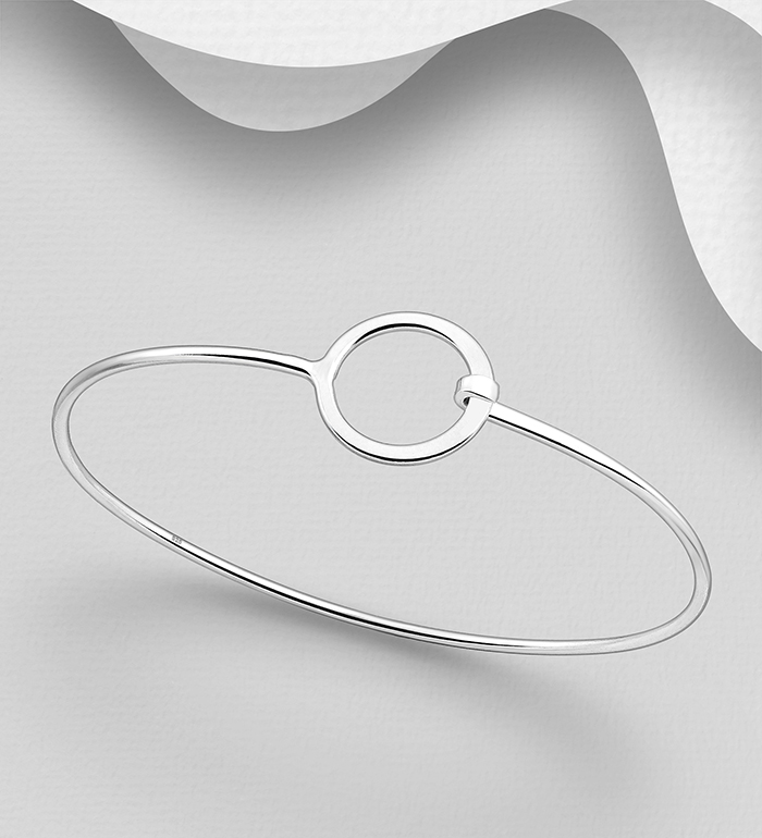 Wholesale 925 Sterling Silver Circle Bangle - SKU #706-19378
