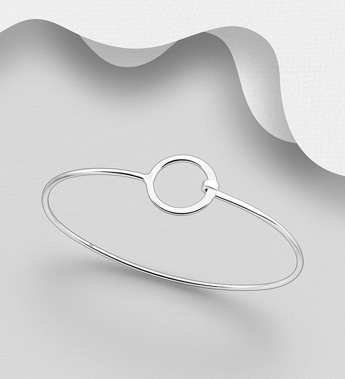 Wholesale 925 Sterling Silver Circle Bangle - SKU #706-19378