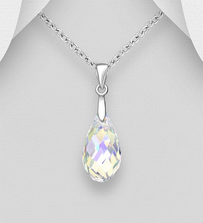 Sparkle by 7K - Wholesale 925 Sterling Silver Pendant Decorated with Fine Austrian Crystal - SKU #1583-40