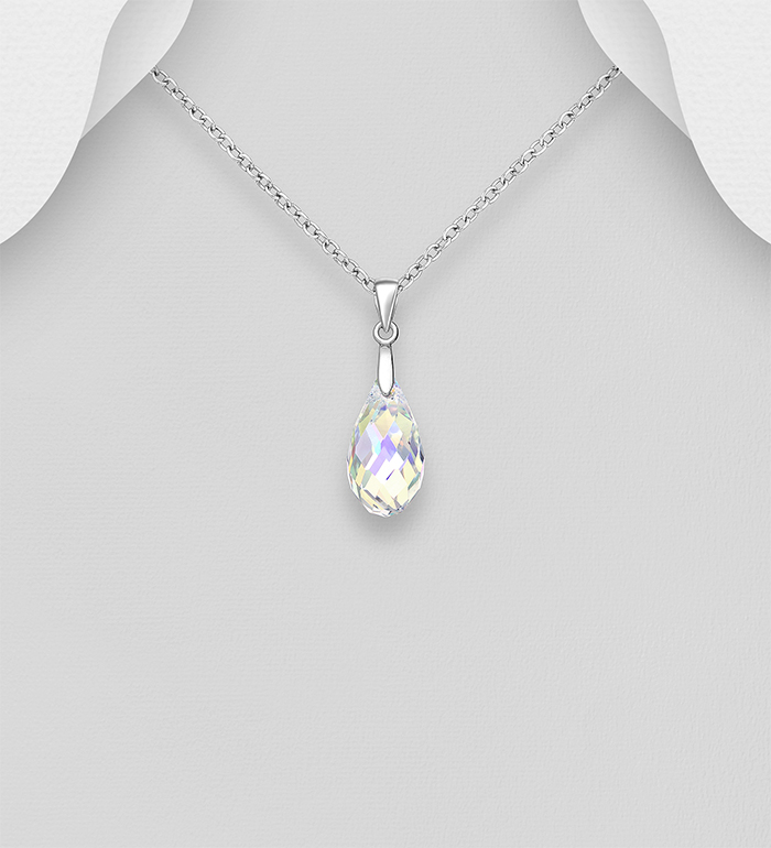Sparkle by 7K - Wholesale 925 Sterling Silver Pendant Decorated with Fine Austrian Crystal - SKU #1583-40
