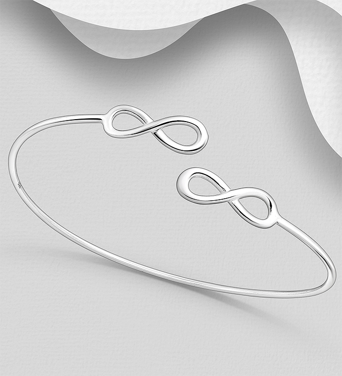 Wholesale 925 Sterling Silver Infinity Cuff - SKU #1063-879