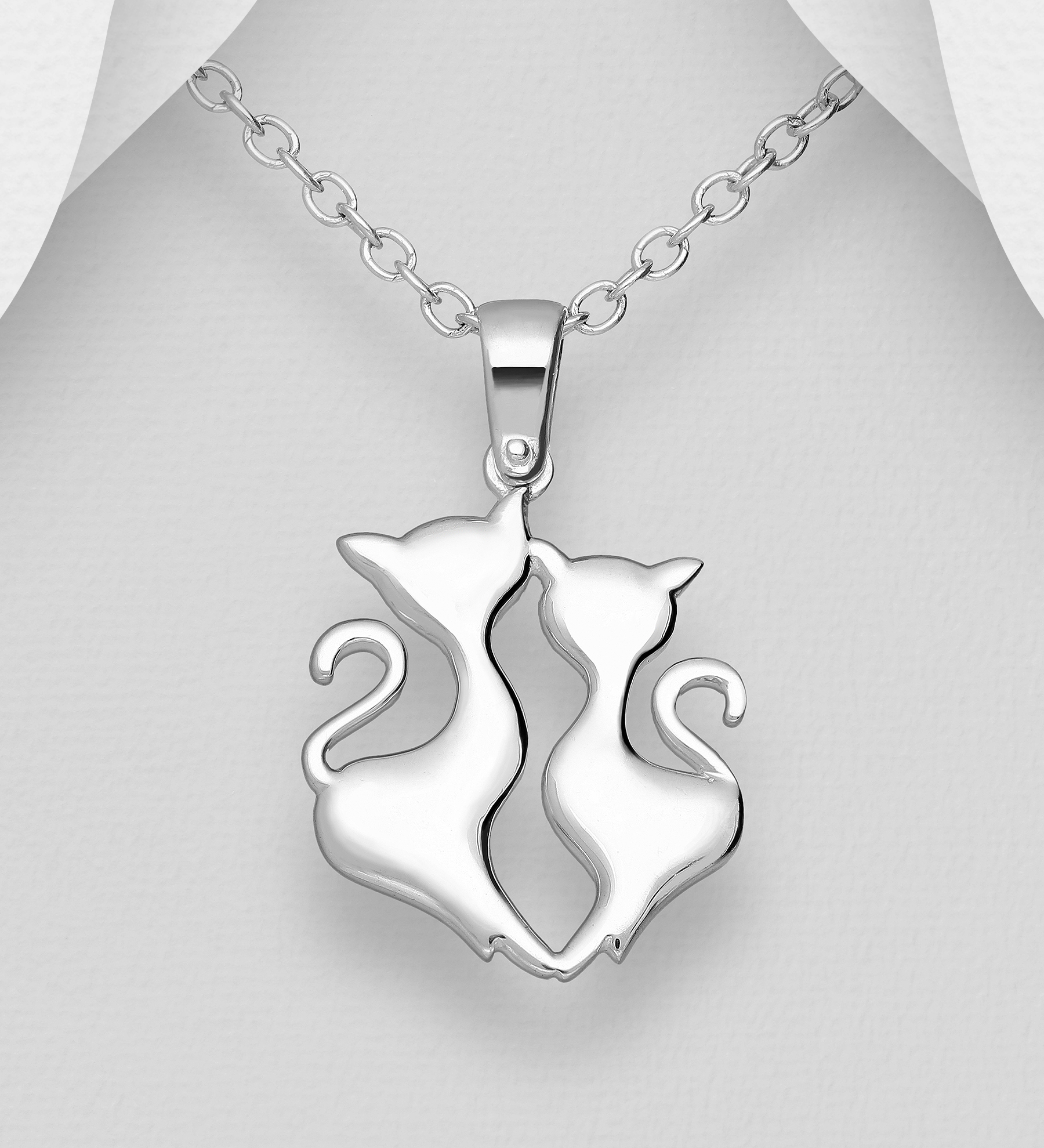 Wholesale 925 Sterling Silver Cat Pendant - SKU #1063-942