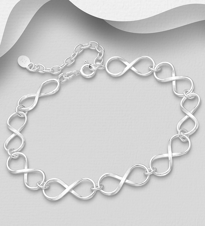 Wholesale 925 Sterling Silver Infinity Links Bracelet - SKU #706-19918
