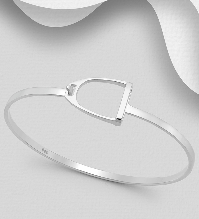 Wholesale 925 Sterling Silver Stirrup Bangle - SKU #706-20561