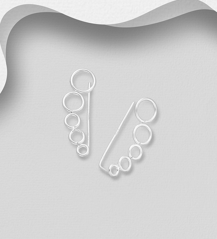 Wholesale 925 Sterling Silver Circle Ear Pins - SKU #706-20868
