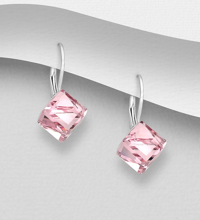 Sparkle by 7K - Wholesale 925 Sterling Silver Hook Earrings Decorated with Fine Austrian Crystals - SKU #1583-139
