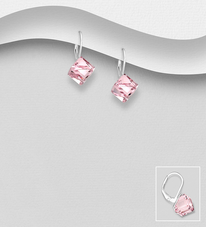 Sparkle by 7K - Wholesale 925 Sterling Silver Hook Earrings Decorated with Fine Austrian Crystals - SKU #1583-139
