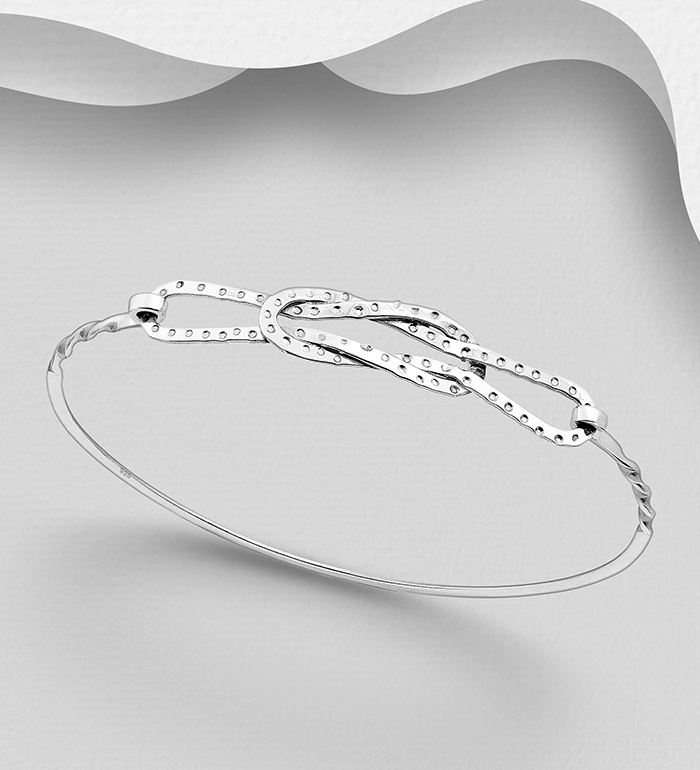 Wholesale 925 Sterling Silver Love Knot Bangle - SKU #706-21052