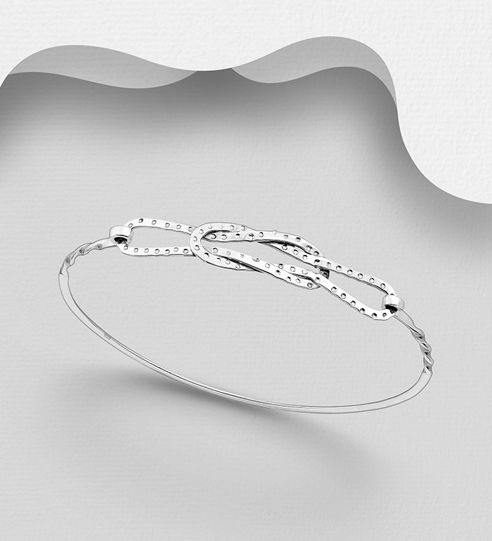 Wholesale 925 Sterling Silver Love Knot Bangle - SKU #706-21052