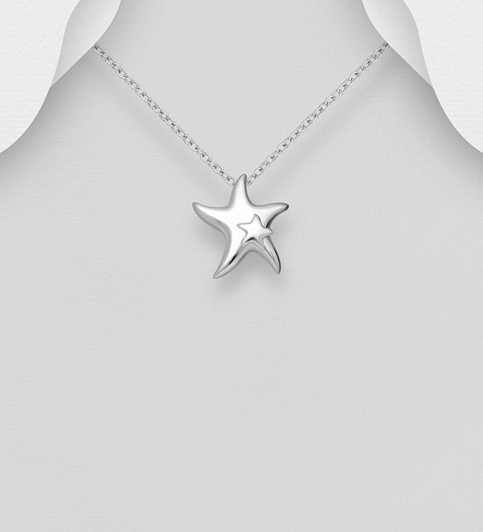 Wholesale 925 Sterling Silver Starfish Pendant - SKU #1063-1195