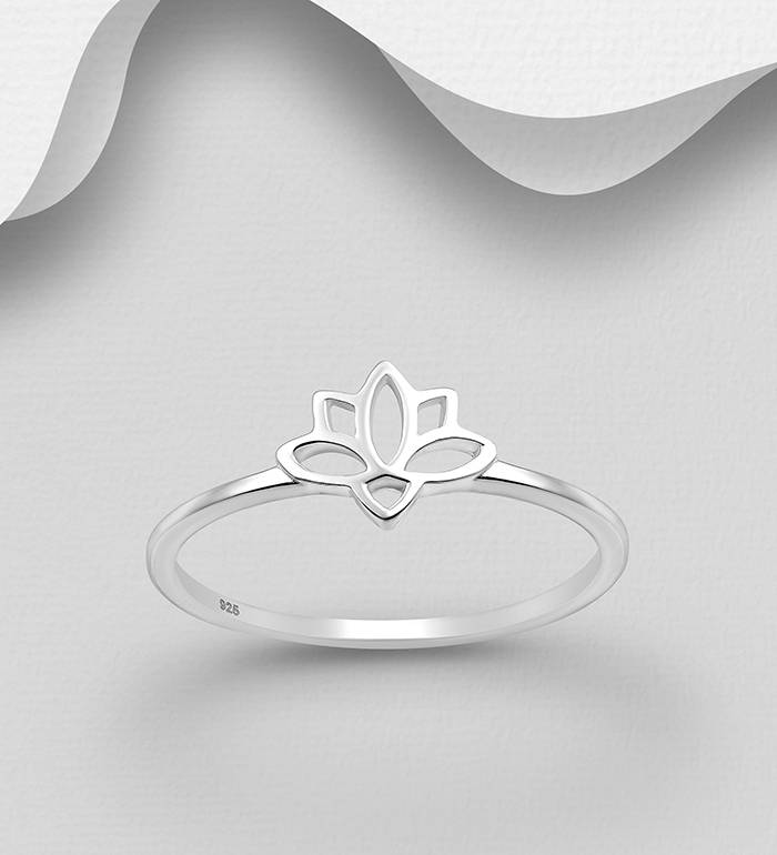 Wholesale 925 Sterling Silver Lotus Ring - SKU #1063-1096