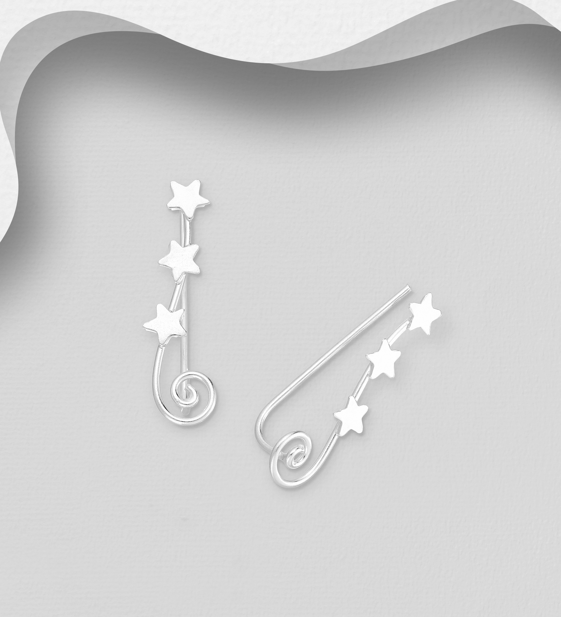 Wholesale 925 Sterling Silver Star Ear Pins - SKU #706-21172