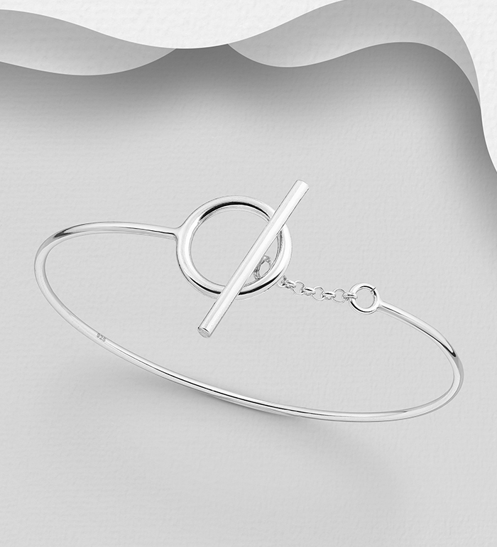 Wholesale 925 Sterling Silver Toggle Clasp Bangle - SKU #706-21231