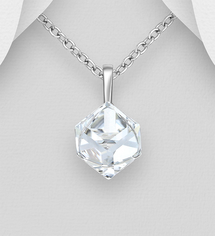 Sparkle by 7K - Wholesale 925 Sterling Silver Pendant Decorated with Fine Austrian Crystal - SKU #1583-159