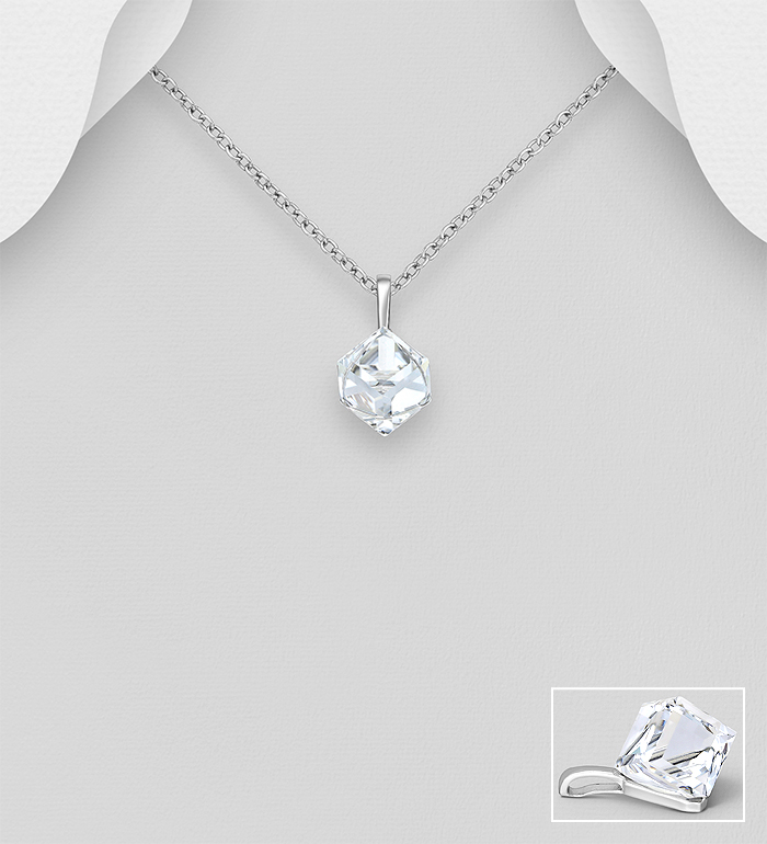Sparkle by 7K - Wholesale 925 Sterling Silver Pendant Decorated with Fine Austrian Crystal - SKU #1583-159