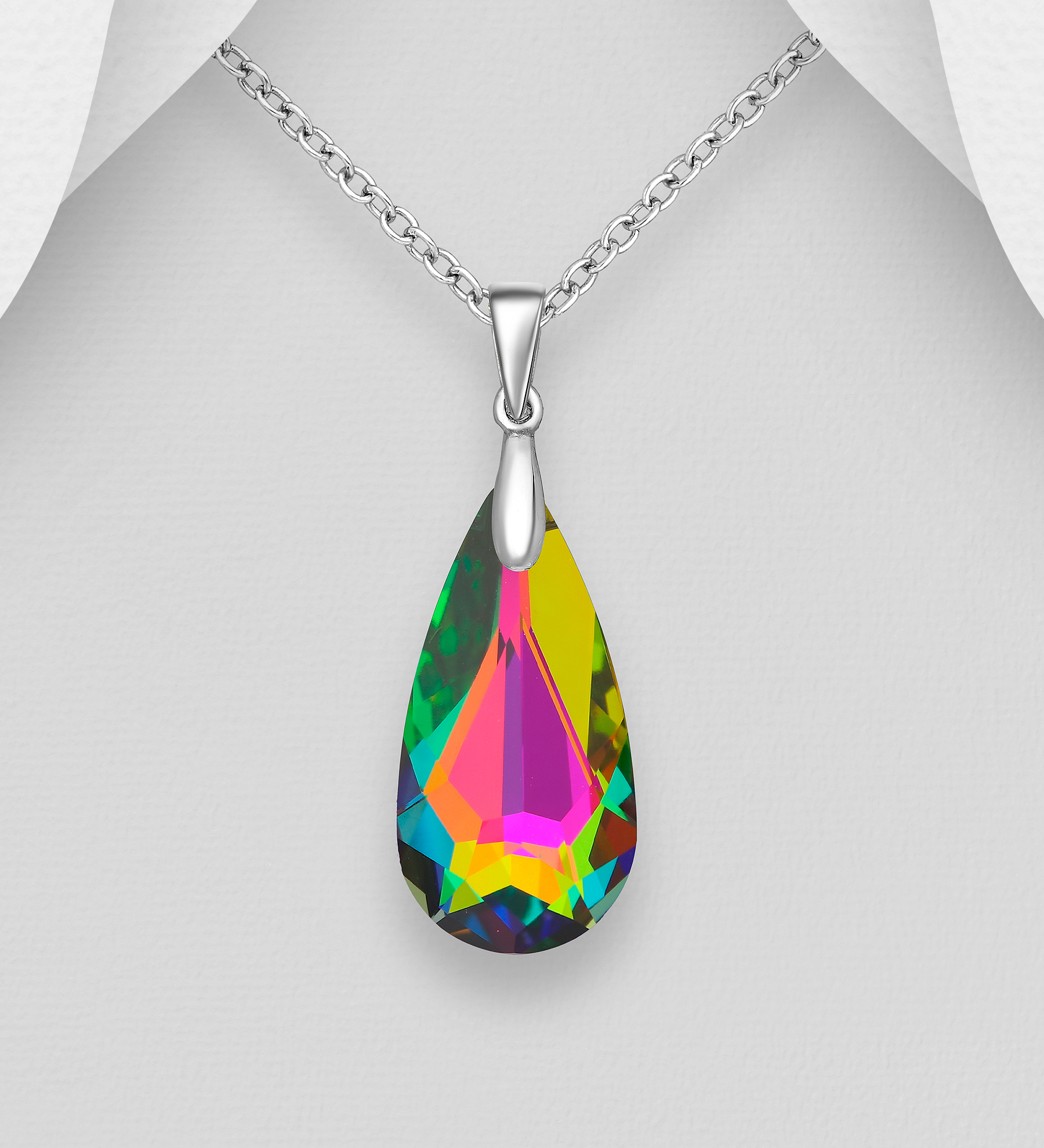 Sparkle by 7K - Wholesale 925 Sterling Silver Pendant Decorated with Fine Austrian Crystal - SKU #1583-162