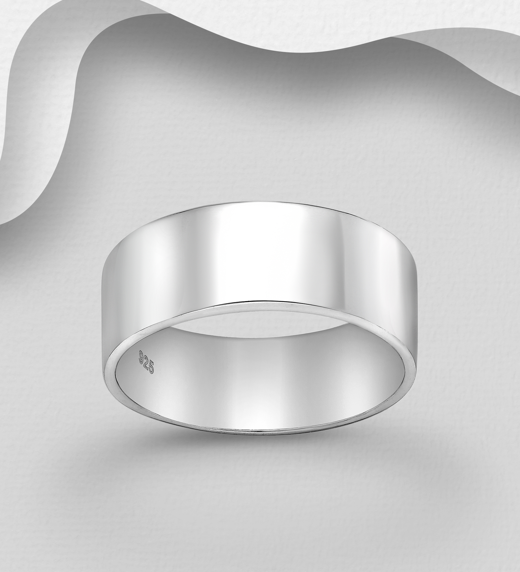 Wholesale 925 Sterling Silver Engravable Band Ring, 7 mm Wide. - SKU #706-11548