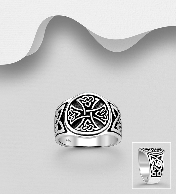 Wholesale 925 Sterling Silver Celtic Ring - SKU #1563-231