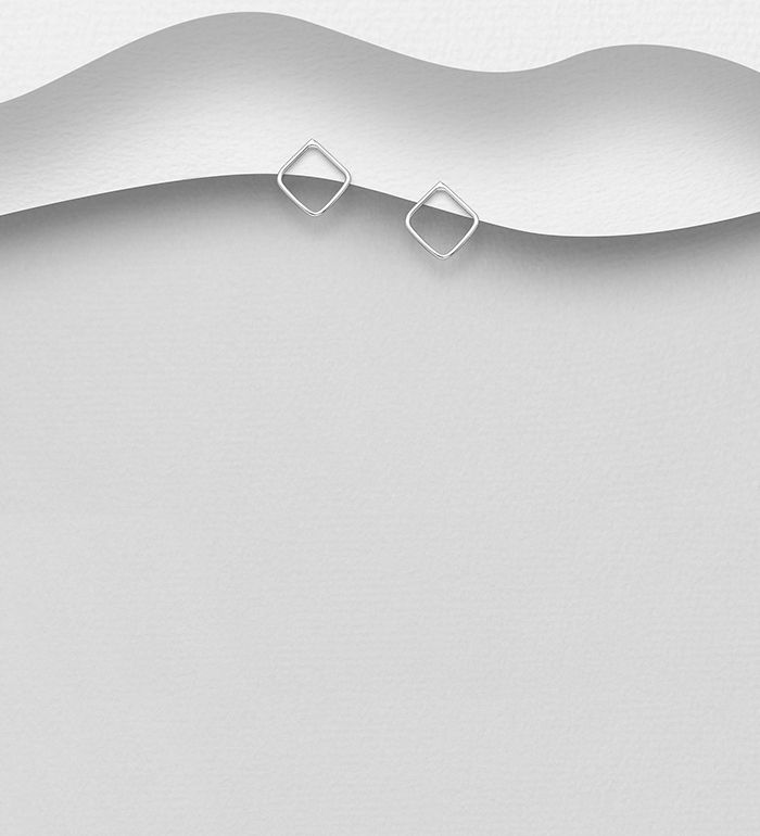 Wholesale 925 Sterling Silver Square Push-Back Earrings - SKU #706-21818