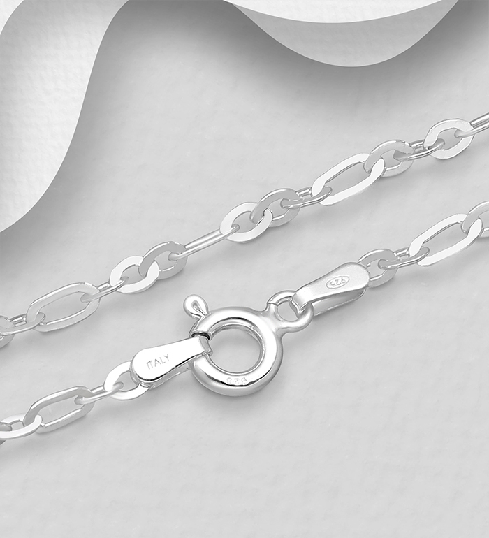 Italian Delight - Wholesale 925 Sterling Silver Figaro Rolo Chain, 2.3 mm Wide, Made in Italy. - SKU #706-5805