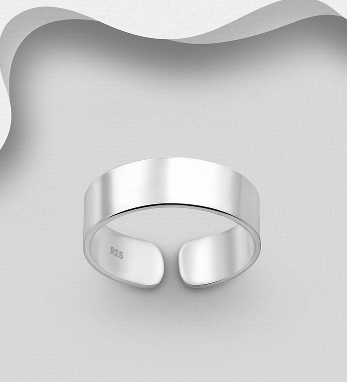 Wholesale 925 Sterling Silver Adjustable Toe Ring, Engravable - SKU #792-684