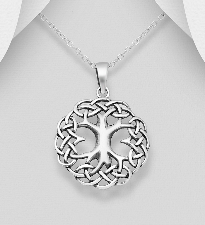 Wholesale 925 Sterling Silver Celtic and Tree Of Life Pendant - SKU #767-808