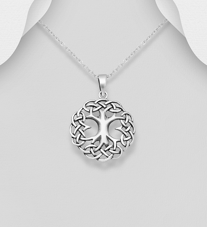 Wholesale 925 Sterling Silver Celtic and Tree Of Life Pendant - SKU #767-808