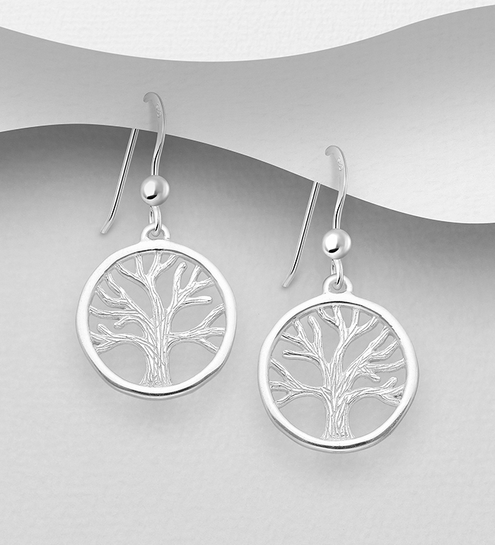 Wholesale 925 Sterling Silver Tree Of Life Hook Earrings - SKU #1063-1404