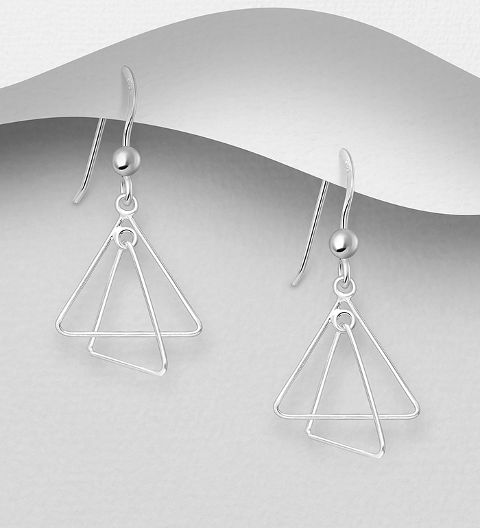 Wholesale 925 Sterling Silver Triangle Earrings - SKU #706-22748