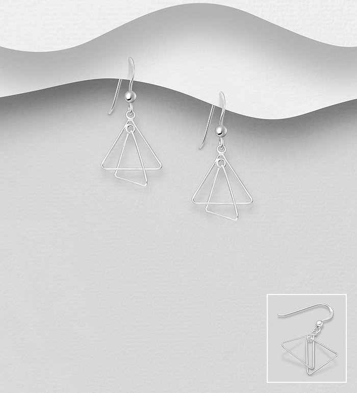 Wholesale 925 Sterling Silver Triangle Earrings - SKU #706-22748