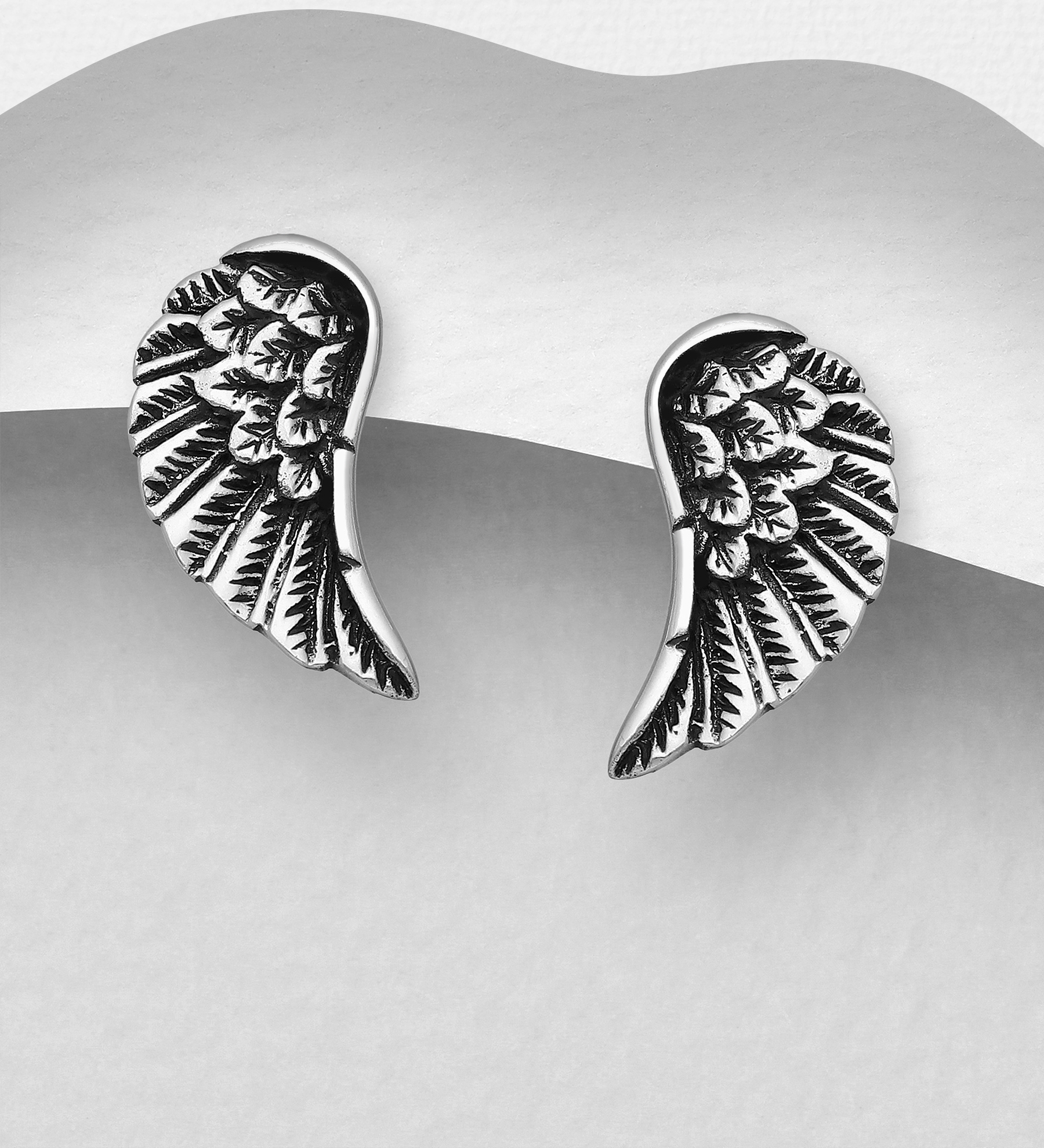 Wholesale 925 Sterling Silver Wings Push-Back Earrings - SKU #706-22765
